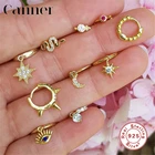 INS минималистичные циркониевые серьги в виде животных, змеиглаз, серебро 925 пробы, серьги-гвоздики с розовым цветком для женщин, модные ювелирные изделия, серьги