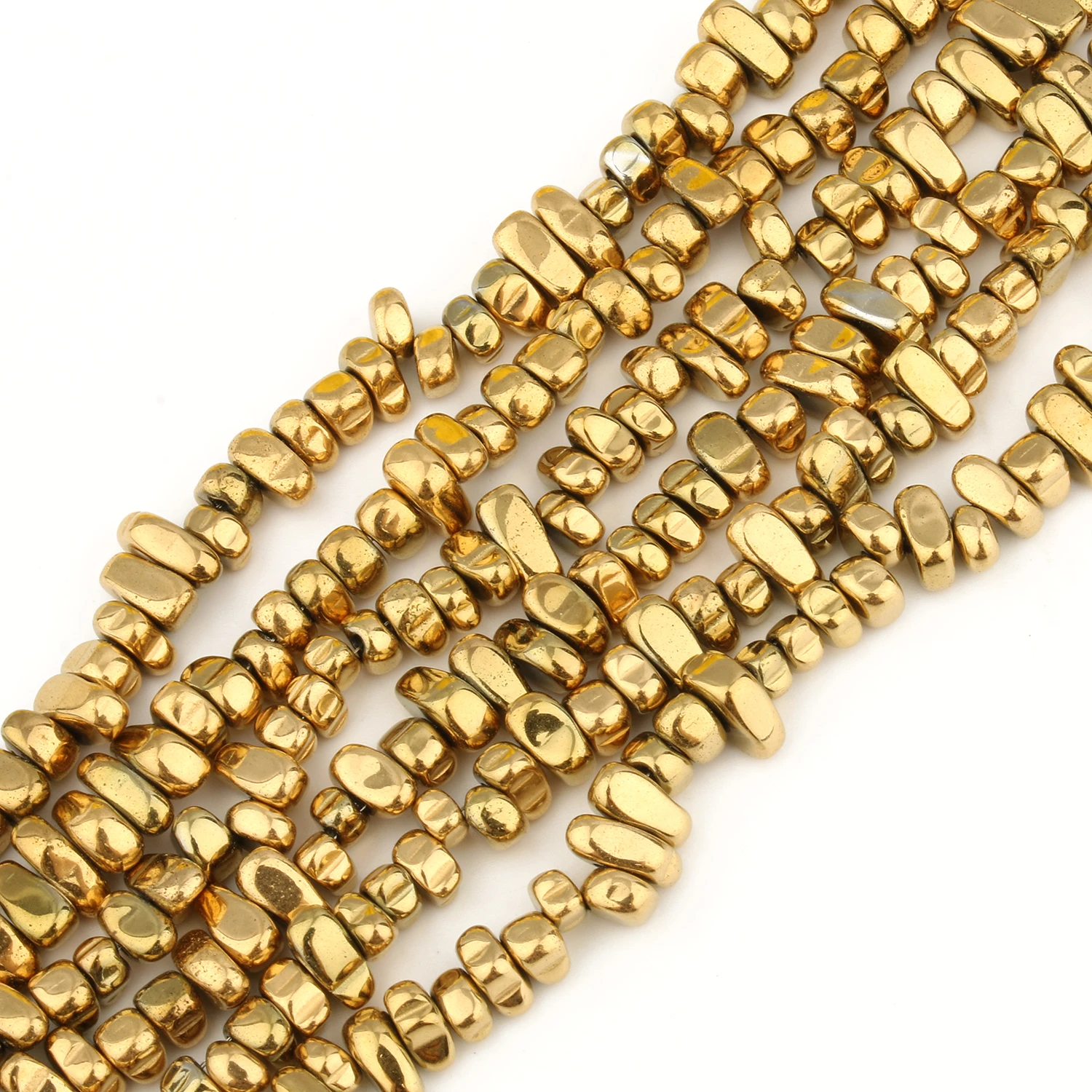 Бусины Из Натурального Гематита позолоченные для изготовления ювелирных