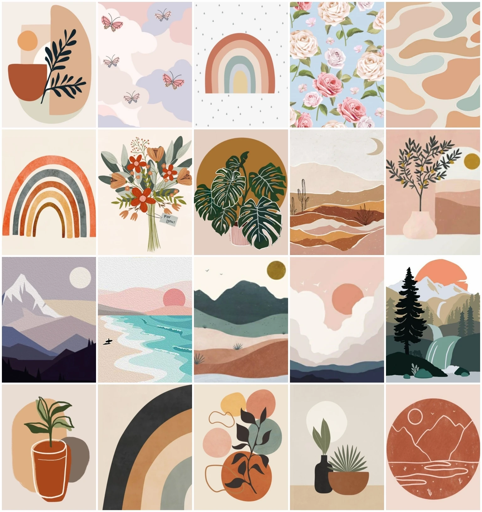 

AZQSD Painting By Numbers Mountain Moon Flower Canvas Frameless Paint By Numbers For Adults Landscape Acrylic Paint Wall Decor