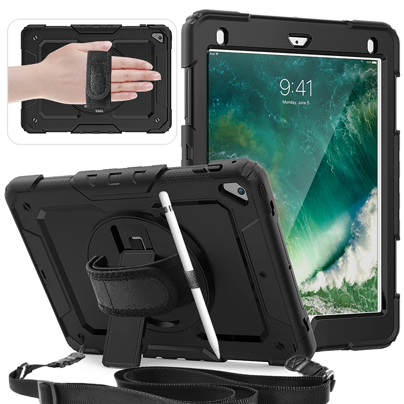 Для iPad 5th 6th поколения 2017 / 2018 чехол силиконовый для планшета ipad air 2 9 7 дюймов 360