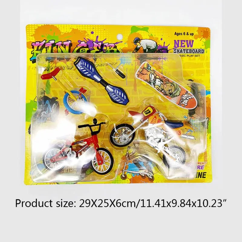 Mini Finger Bicycle Motorcycle Set Bike Fingerboard DIY Creative Game Skateboard Kids Children Educational Toys Gifts | Игрушки и хобби