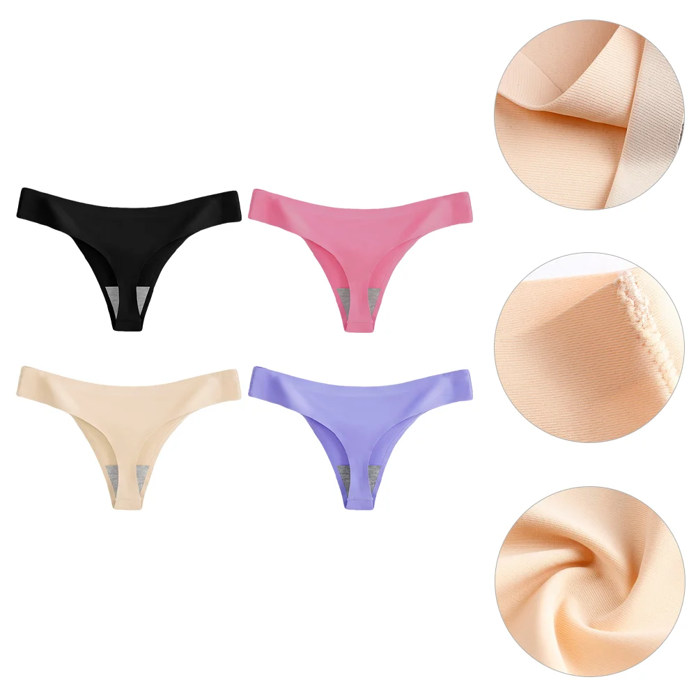 

4Pcs Comfortable Underwear Seamless Briefs Breathable for Girl Lady