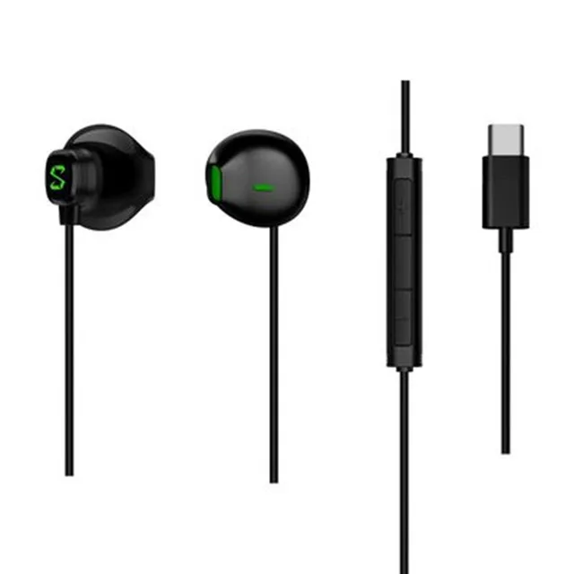 Black Оригинальные наушники Xiaomi Black Shark type-C, полунаушники-вкладыши, профессиональная игровая гарнитура для Black Shark 1 Gen/Helo/2 - Color: Black