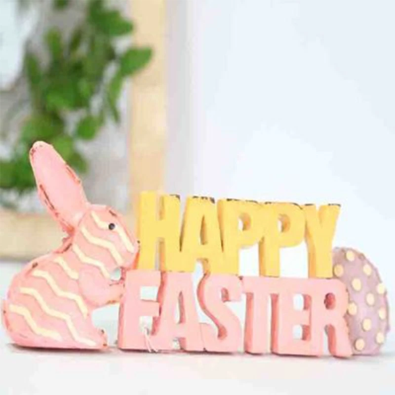 

Happy Easter Eggs Bunny Resin Craft Centerpiece Tabletop Holiday Decorations H3CC