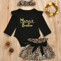 2020 girls monogram leopard print skirt suit babys babys bow skirt suit