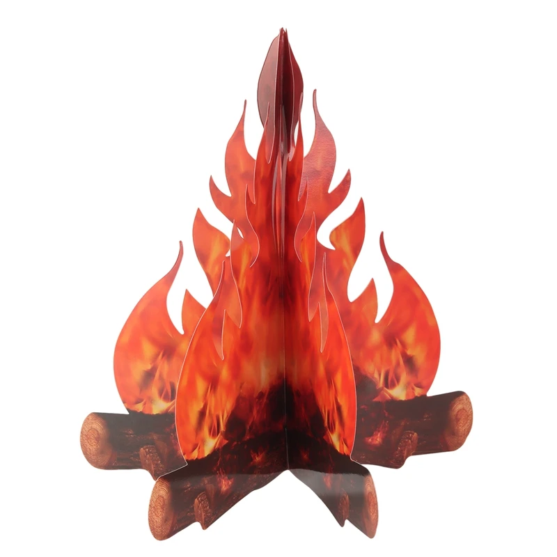 3D Flame Decorative Cardboard Halloween Decoration Easter Christmas Fire for Bonfire Party | Дом и сад