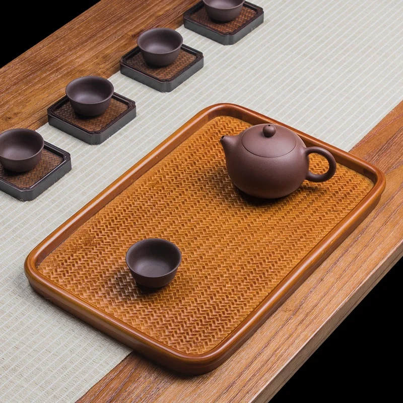 

Bamboo Tea Tray Dry Soaking Table Pot Holder Saucer Office Outdoor Kung Fu Tea Set Accessories Big Tea Tray