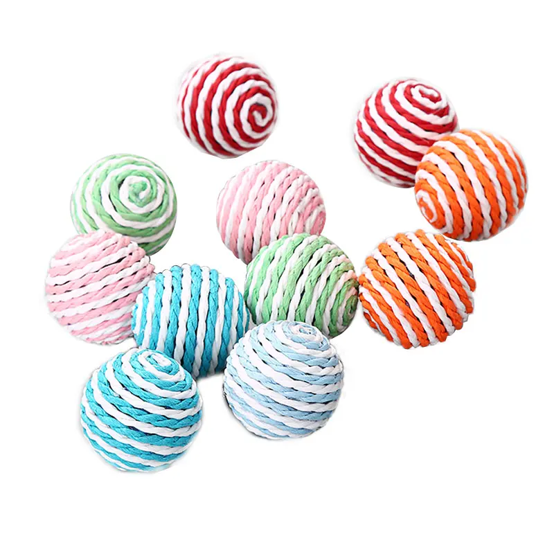 Новинка горячая игрушка для кошек карамельный цвет Милая бумажная веревка мяч