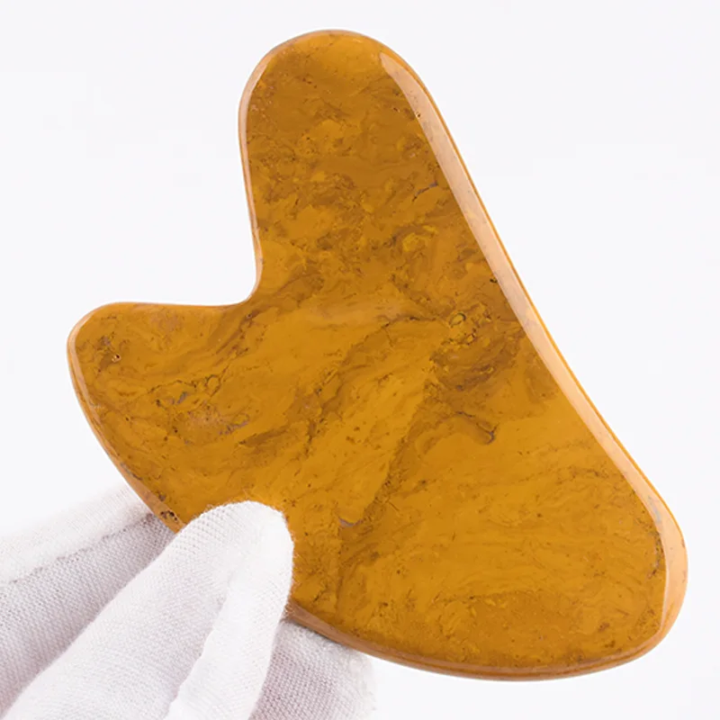 

Face Gua Sha Gouache Scraper Natural Egg Yolk Stone Sawtooth Gua Sha Tool For Facial Lifting Meridian Scraping Body Relax Beauty