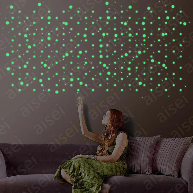 Фосфоресцентная наклейка Звезда и Луна 1 шт. | Дом сад