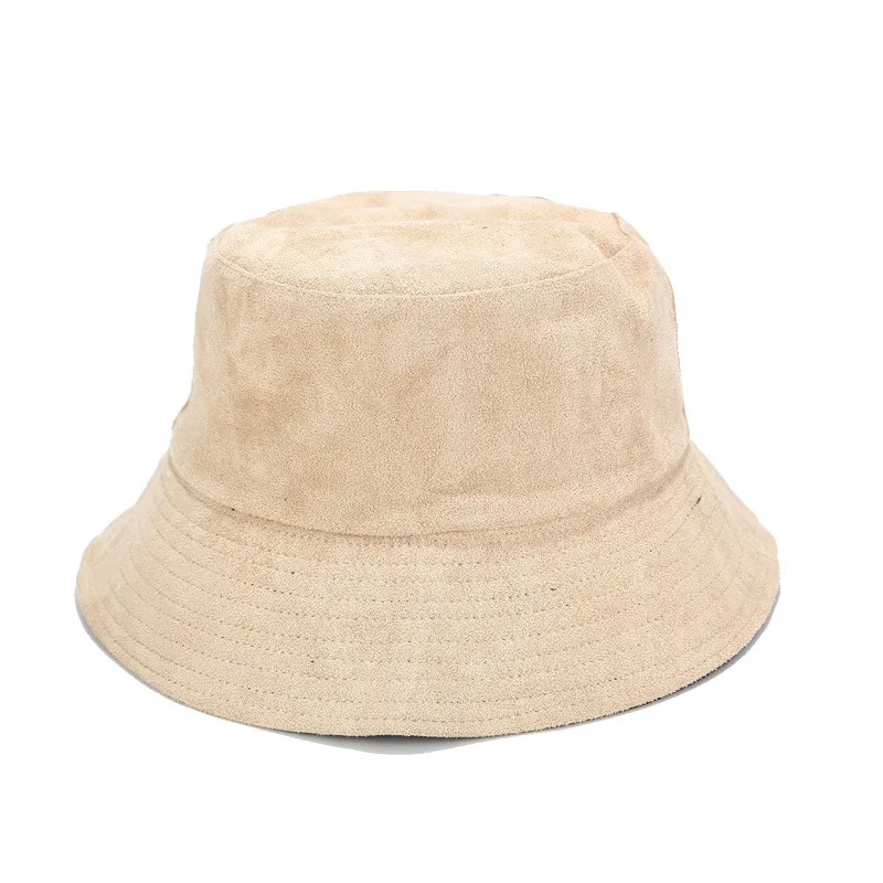 

New Suede Fisherman Hat For Men And Women Solid Color Lightweight Double-Sided Wearing Cap Autumn Outdoor Ttravel Sun Hat