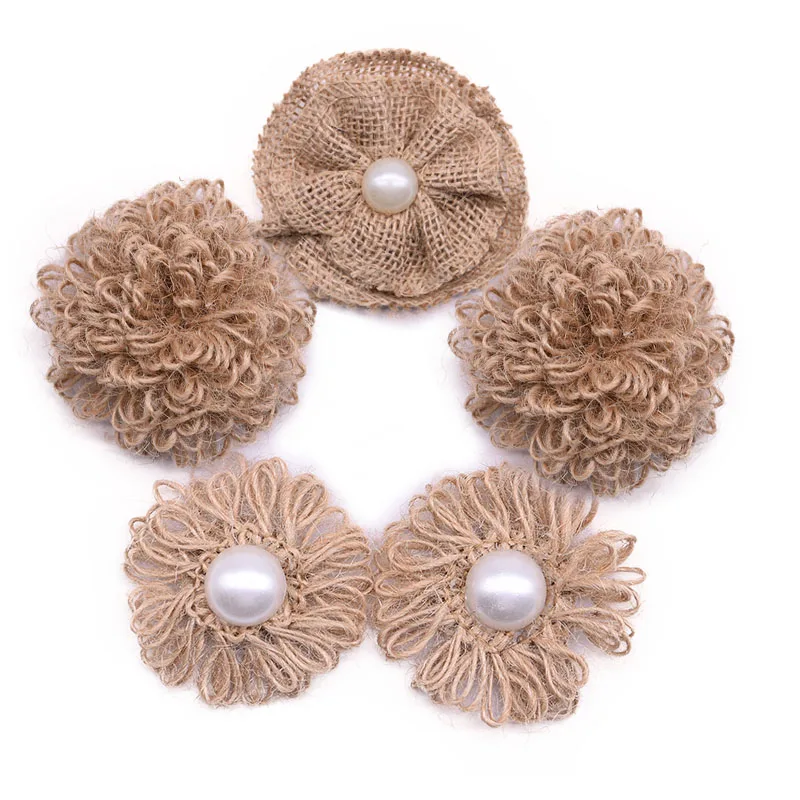 3 шт. искусственные розы джутовые мешковатые цветы ручной работы для винтажного