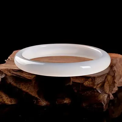 Zheru ювелирные изделия натуральный агат халцедон белый 54-64 мм элегантный браслет