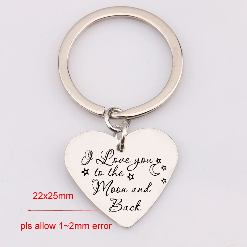 Valentines Day Gift Keychain I Love You Moon and Back Couple Christmas Gifts for Lover Fashion Simple Bag Charm | Украшения и
