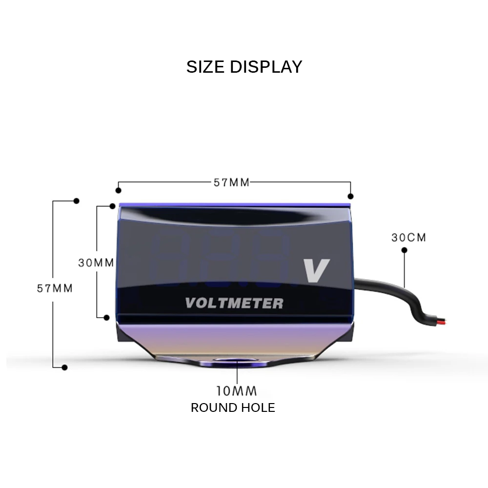 10 V-150 V 3 цифровой светодиодный вольтметр с цифровым дисплеем для автомобиля, мотоцикла, измеритель напряжения, панель с водонепроницаемым кронштейном