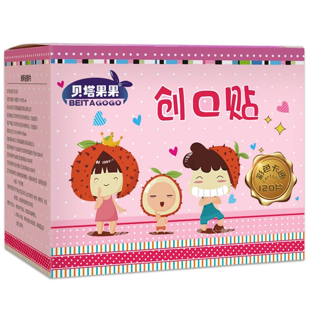 

120Pcs Cartoon Bandages Waterproof Adhesive Bandages Wound Plaster First Aid Hemostasis Band Aid Sterile Stickers For Children