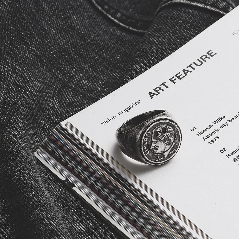 Женское Винтажное кольцо в стиле панк из титановой стали с улыбающимся лицом