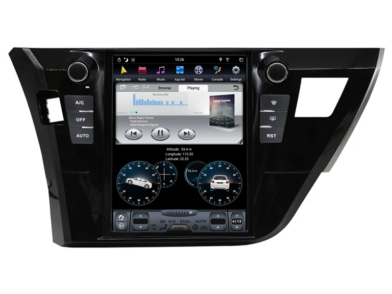 10 4 "вертикальный экран радио плеер для Toyota Corolla 2015 GPS bluetooth шесть ядер 32 Гб rom Android