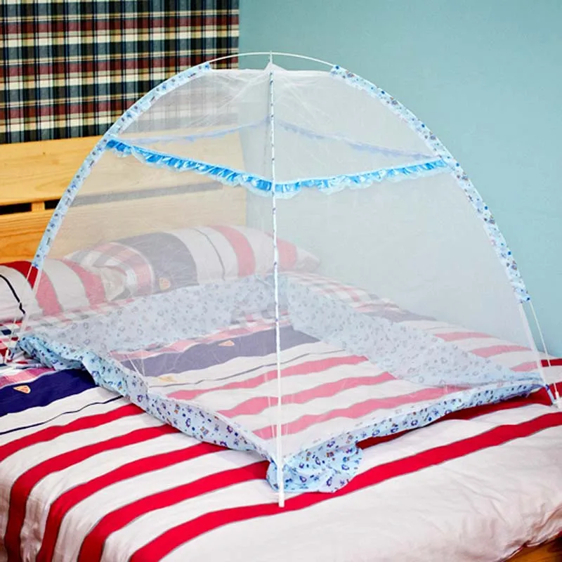 Синий розовый мультфильм детская кровать навес Портативный складной сетчатый