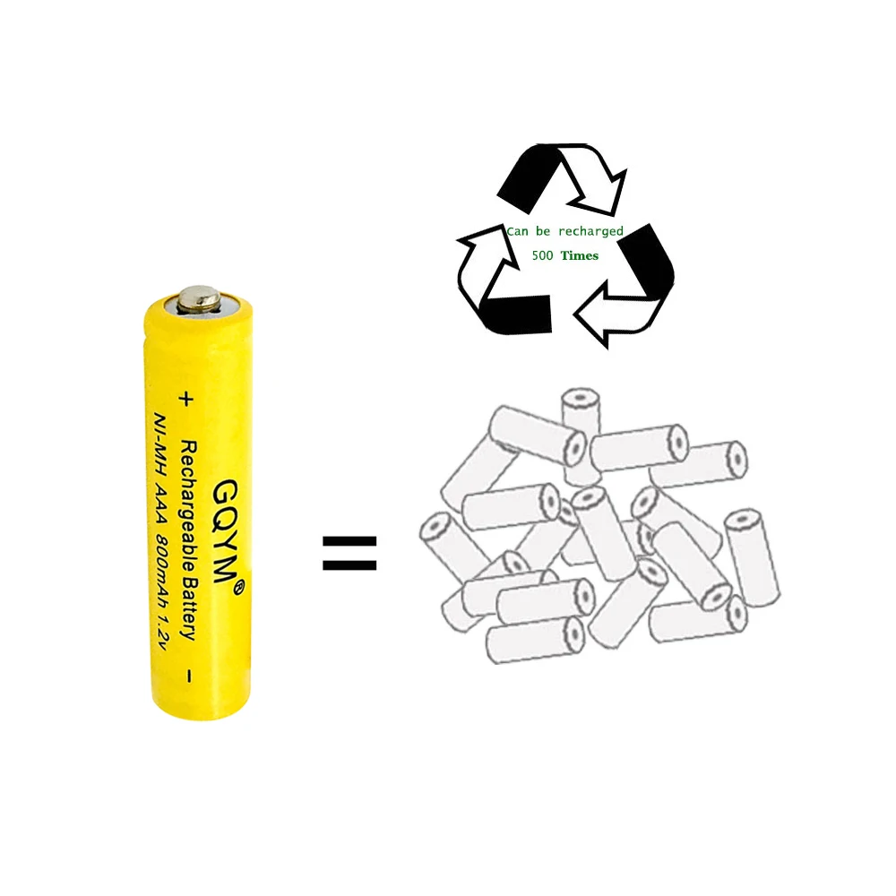 Качественные товары AAA 24 шт. 800 мАч перезаряжаемая батарея желтая NiMH 1 2 в 3A для