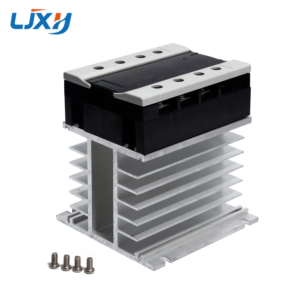 Relé de Estado Sólido com Dissipador de Calor de Alumínio Base de Radiador de Prata Ljxh Trifásico Carga 24-480vac Brm3 25 – 40 60 80 100da 3p Ssr