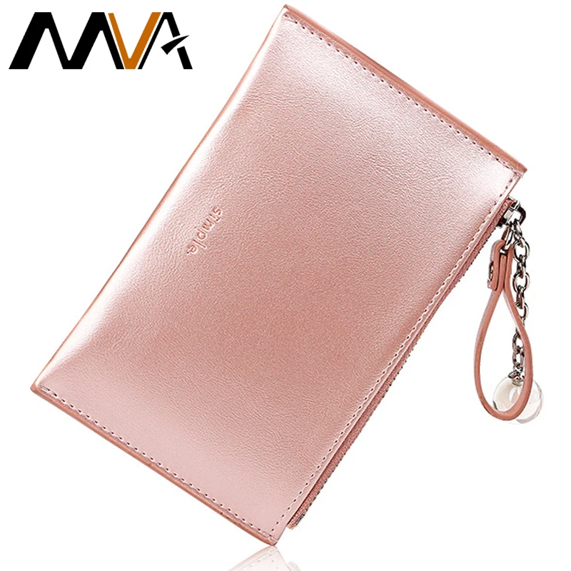 Женские кошельки из MVA кожи, кошелек на молнии, кошельки для карт, тонкий кошелек для женщин, небольшой кошелек, женские короткие кошельки