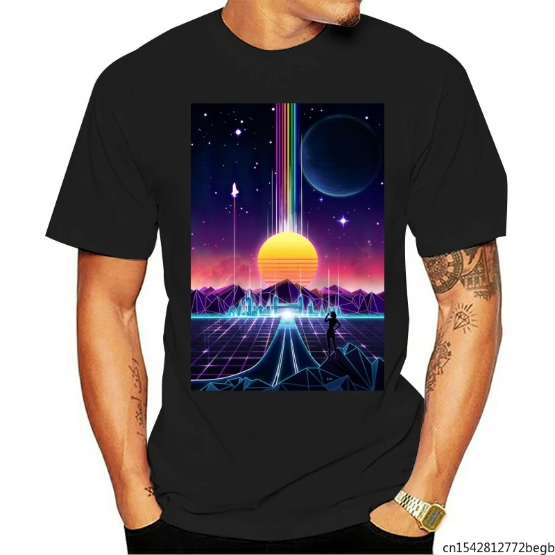 

Neon Sunrise Retrowave Print Men's T Shirt