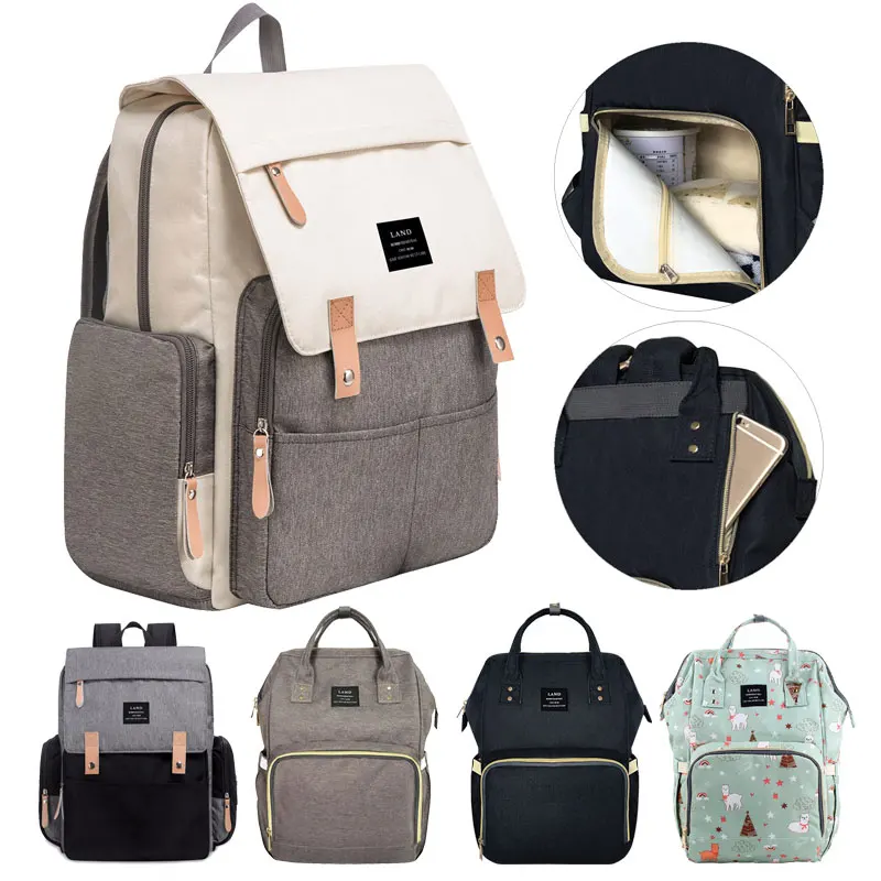 Водонепроницаемый рюкзак для мам LAND сумка подгузников на детскую коляску
