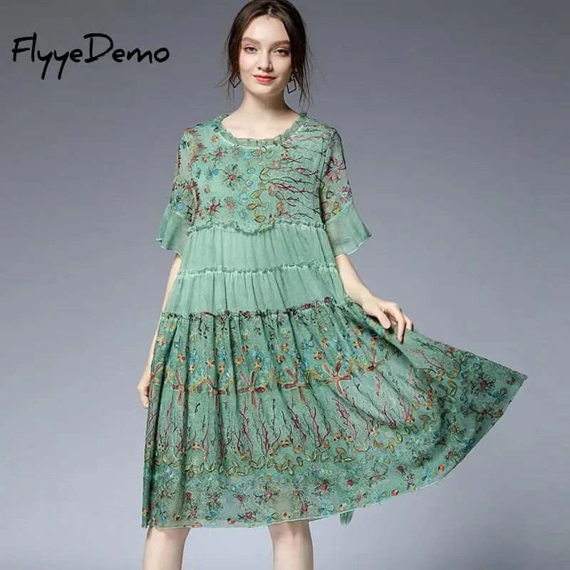 Лето 2020 высококачественное роскошное Новое Женское платье с оборками на шее