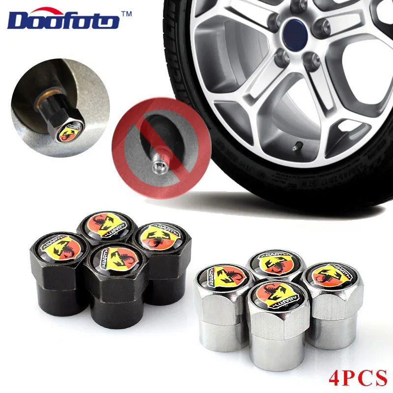 Колпачки клапана для шин Doofoto 4x колпачки Abarth 500 595 Fiat автомобильные аксессуары