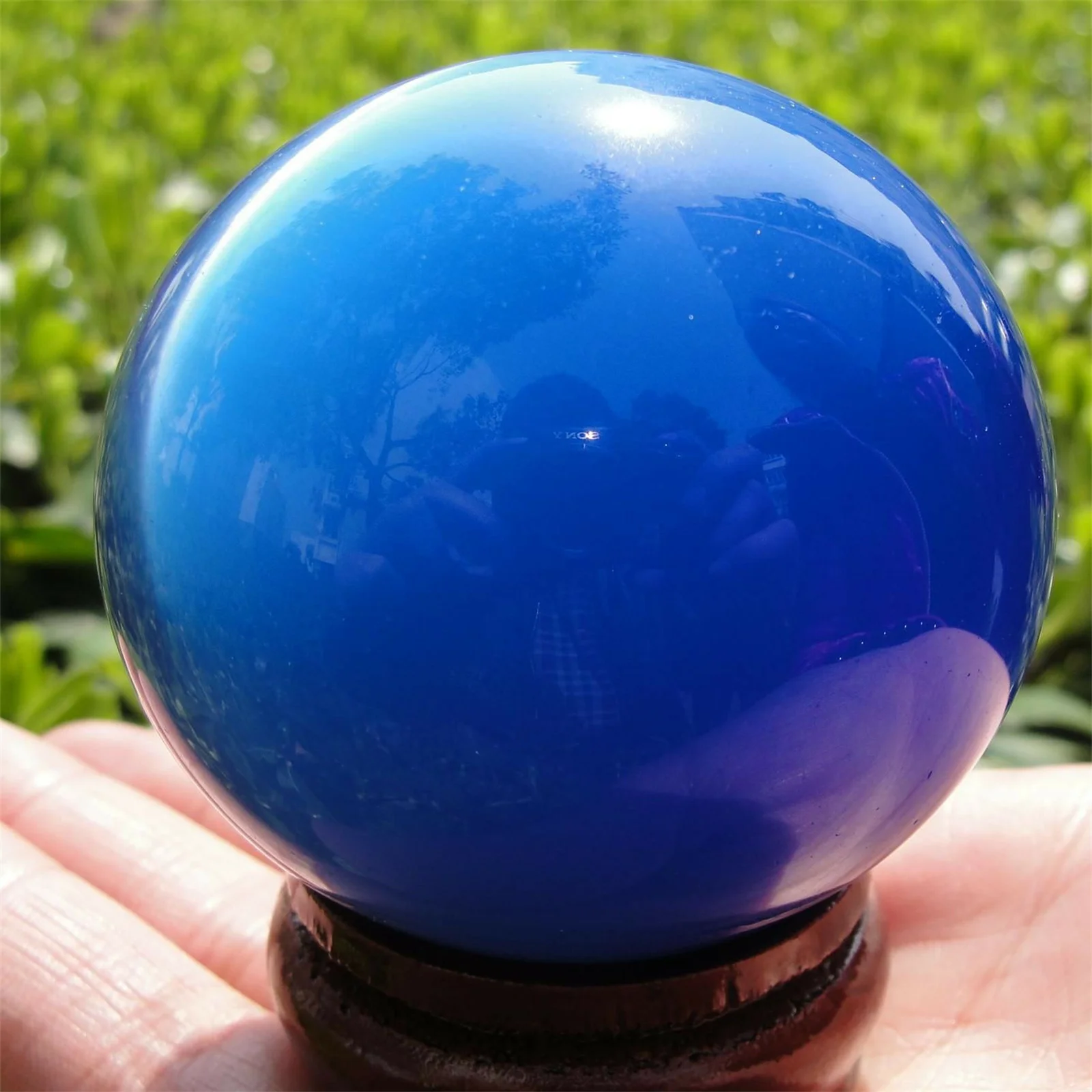 

NATURAL BLUE OPAL CRYSTAL QUARTZ TREATMENT BALL