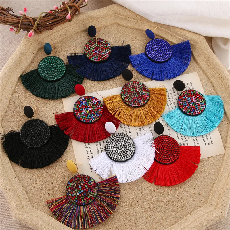 Модные богемные винтажные массивные висячие серьги ALIUTOM с кисточками для женщин