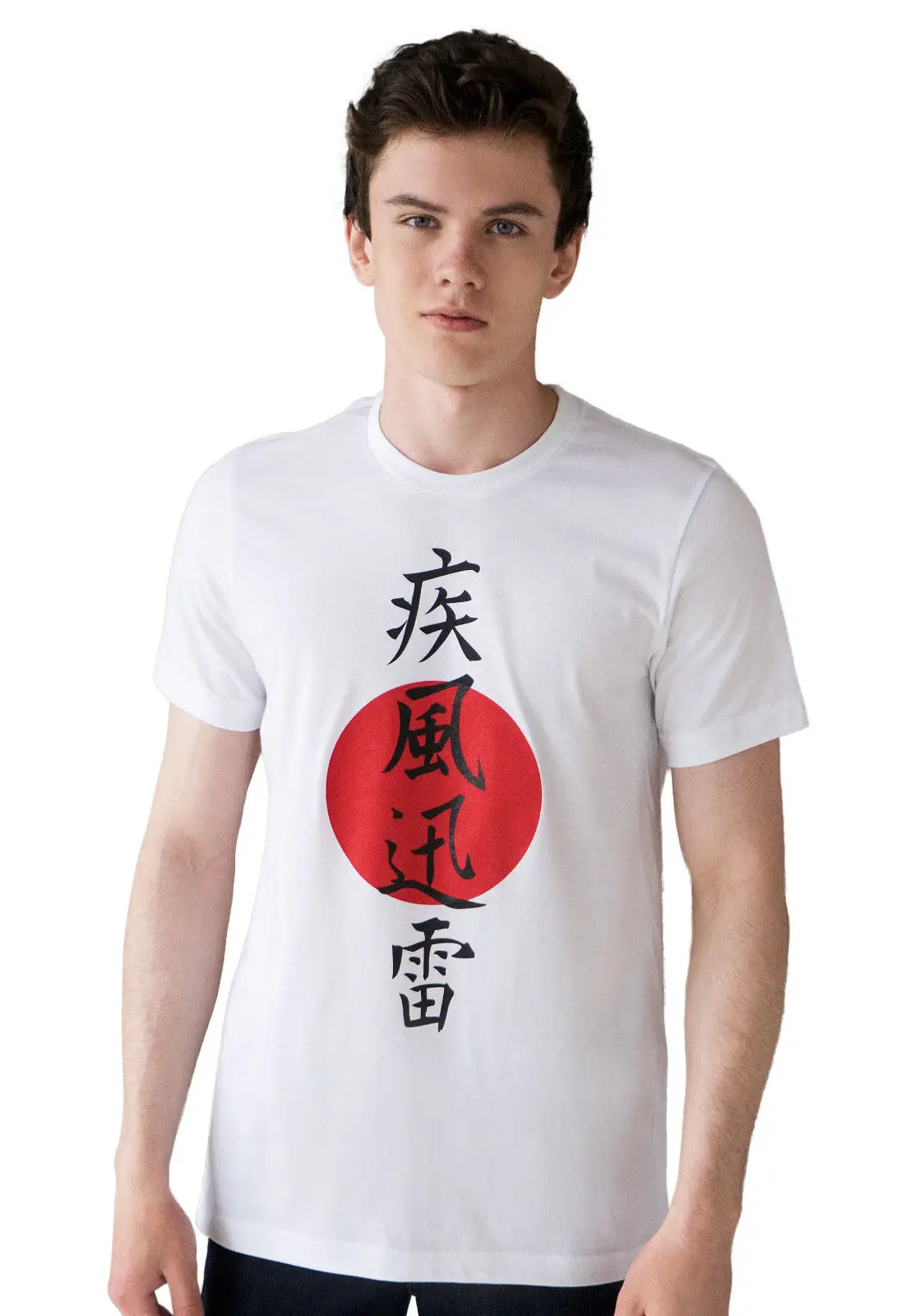 Японская Футболка молния Yojijukugo Kanji Yoga Япония каллиграфия Аниме Манга подарок