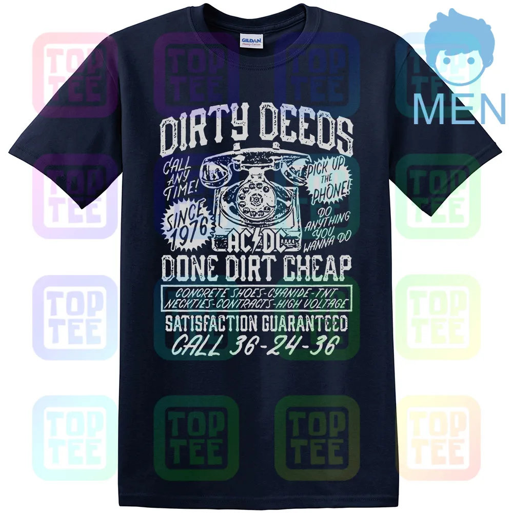 AC/DC Dirty deades Dirt дешево взрослая футболка тяжелый металл музыка - Цвет: MEN-NAVY