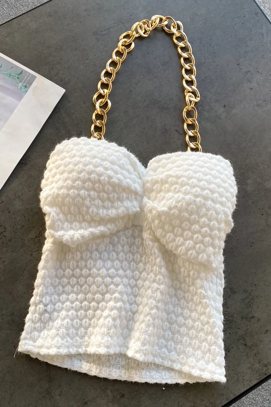 

Summer Design chain halter camisole tops for women's fashion inner bottoming shirt sexy backless short top trendy halter top