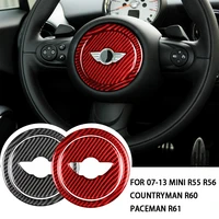 for mini cooper 2007 13 r55 r56 car steering wheel sticker countryman r60 paceman r61 steering wheel carbon fiber cover stickers