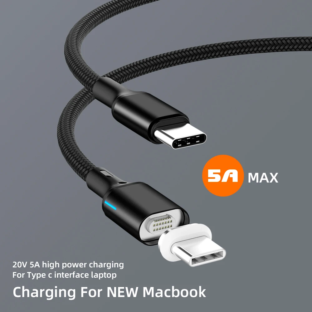 USB 3 1 Магнитный кабель 100 Вт PD Quick Charge 4 0 Type C к для Samsung S10 S9 5A быстрое зарядное