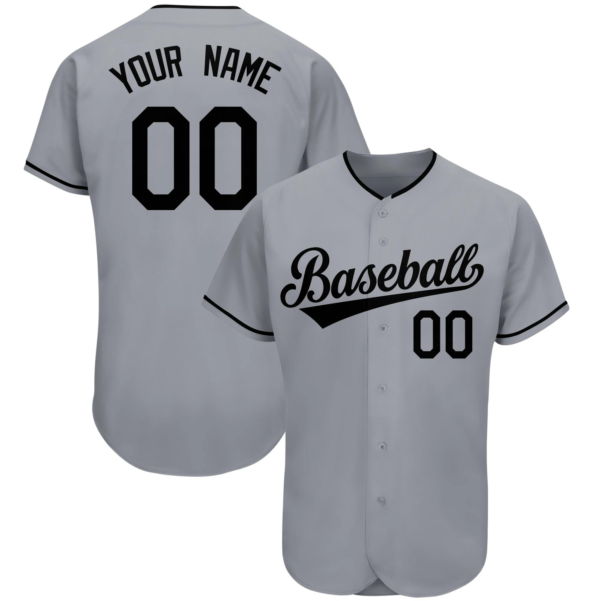 Wholesale Custom Baseball Jersey V-neck Button Cardigan Print Make Your Own Team Name Number Baseball Shirt for Men/Women/Youth