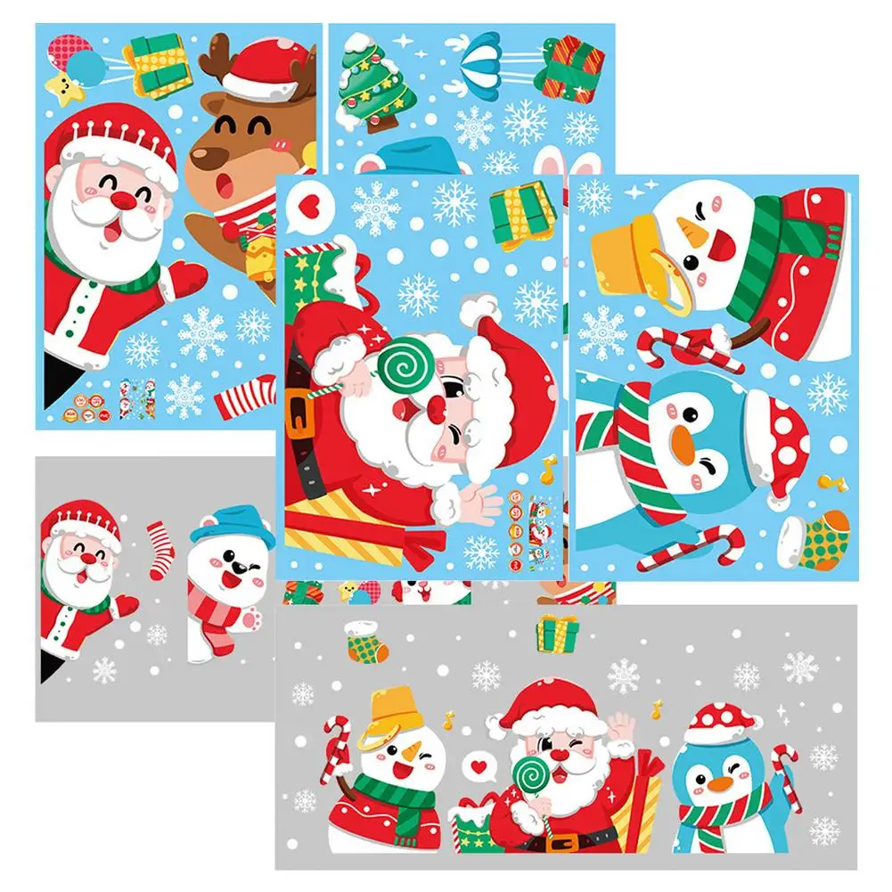 

Christmas Stickers Kids Painting Set Children's Toys Santa Claus Snowman Christmas Home Ornament Blackboard Classroom Decoration