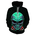 Весна-Осень 2021, удобная и Крутая толстовка с 3D-принтом черепа на Хэллоуин, толстовка, уличный пуловер, очень большой Si