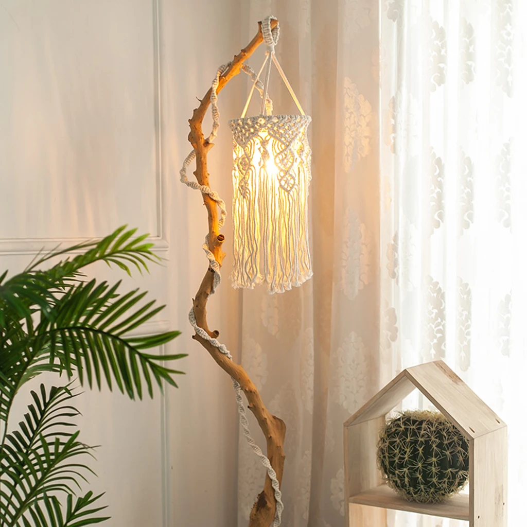 

Modern Macrame Lamp Shade Woven Bohemian Lampshade Cover Removable Bedroom