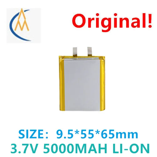 

955565 battery 5000mAh 3.7V polymer cell mobile power supply lithium battery wired toy solar sound power amplifier equipment