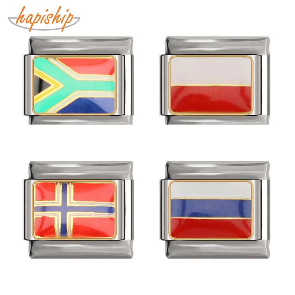 Браслет Hapiship из нержавеющей стали с надписью I Love (Я люблю Норвегию Польшу Россию