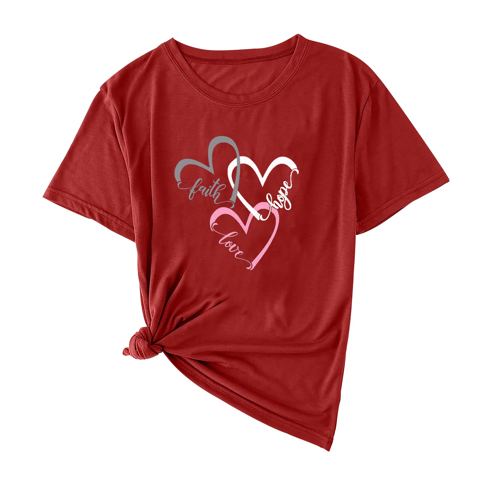 

Women Tshirts Plus Size Valentine's Day Casual Short Sleeve Printed O-Neck Tops Tee T-Shirt Vintage Aesthetic