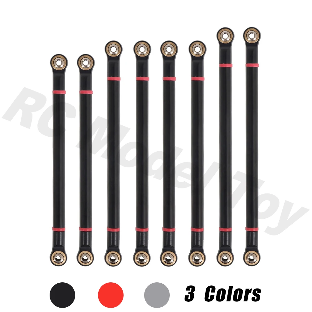 

8pcs/lot Aluminum Alloy Links with M3 Rod End for 313mm Wheelbase 1/10 RC Crawler Car Axial SCX10 RTG 86100 V2 D90