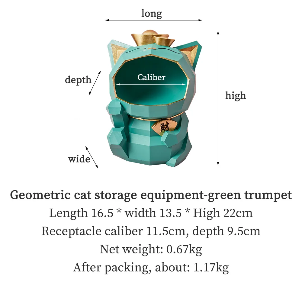 

New Creative Resin Sculpture Crafts Cartoon Cat Model Storage Tank Home Decoration Accessories Key Storage Snack Fruit Plate
