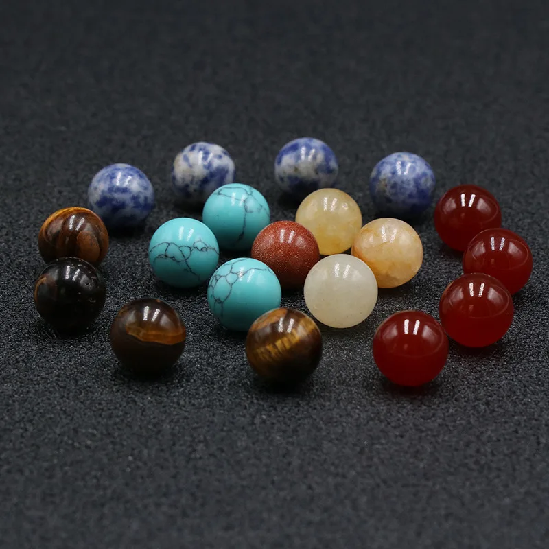 

Круглые чакры из кварцевого камня 12 мм, ювелирные бусины, шарики, шармы без отверстий, Исцеляющие натуральные розовые кристаллы, украшения «...