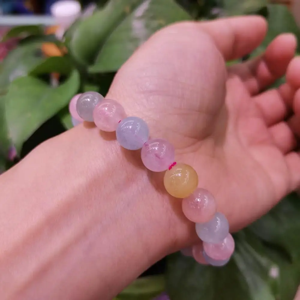 

Natural Mixed Mineral Beads Bracelet colorful quartz crystal Bracelet Elastic