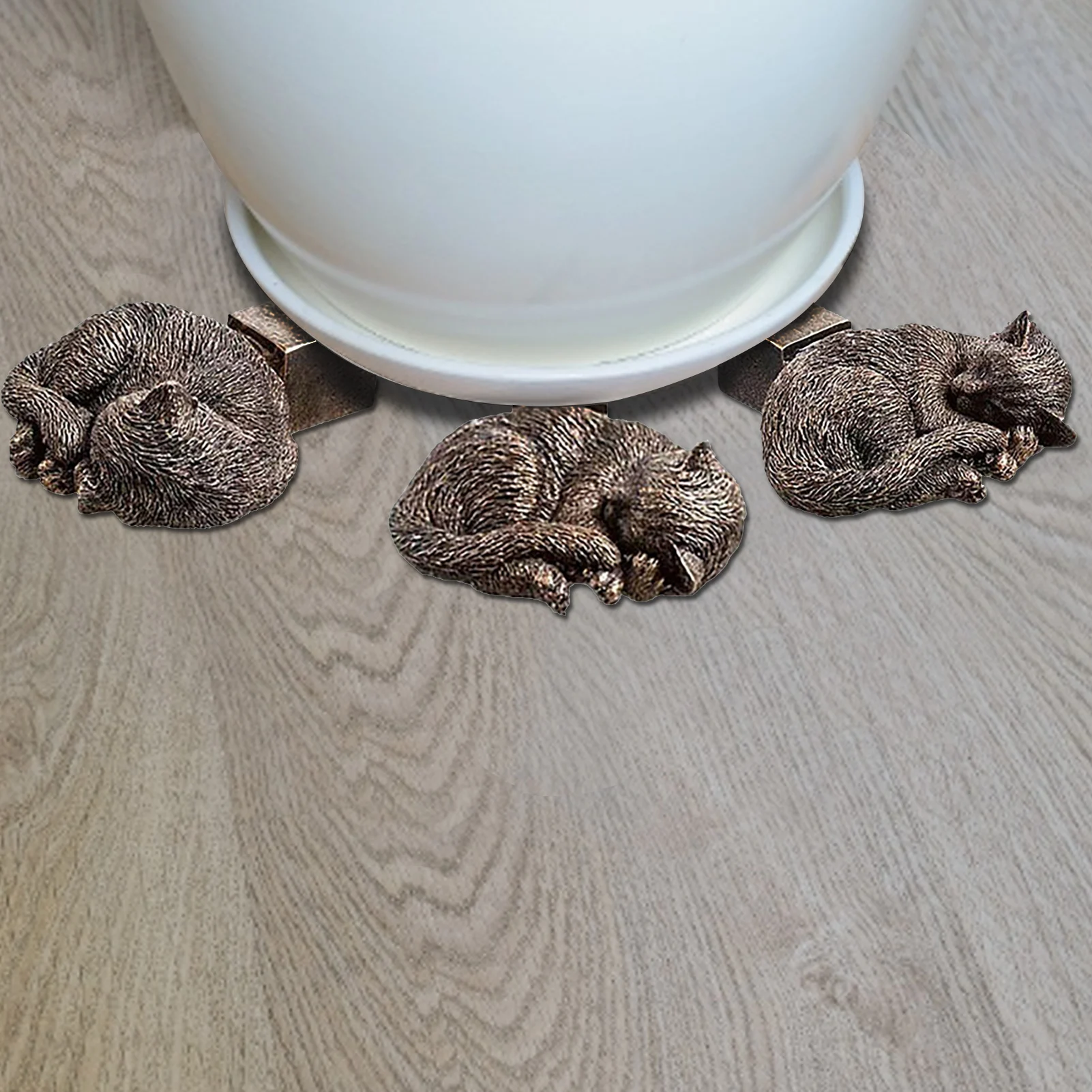 3PCS Animal Plant Pot Foot Flowerpot Support Feet Decorative Ornaments Resin Cat Statue Home Decoration Accessories - купить по