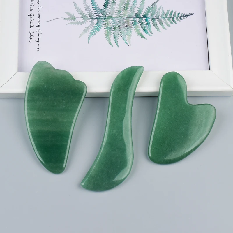 3 шт. набор для массажа лица из авантюрина|Массажные инструменты| |